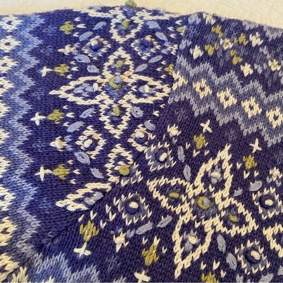 Nomadic Traders Zip Front Blue and White Cardigan -Large - Picture 8 of 11